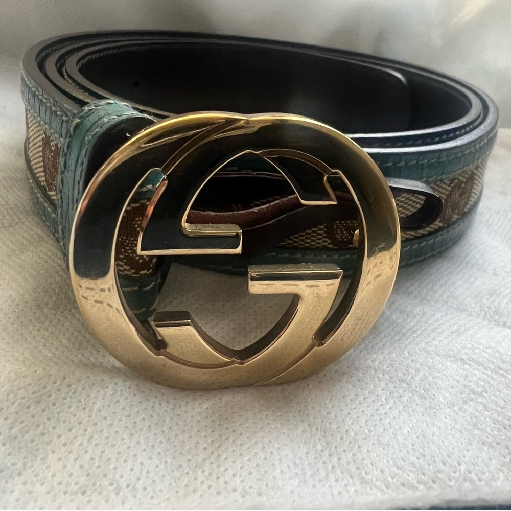 Gucci Turquoise and Gold Women's Belt - Picture 5 of 5